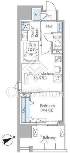 PRIME SQUAREIII　601号室　間取り