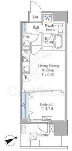 PRIME SQUAREIII　702号室　間取り