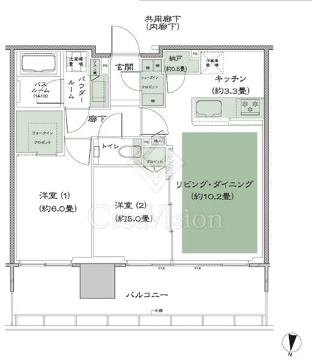 シティタワー綾瀬　15F1号室　間取り