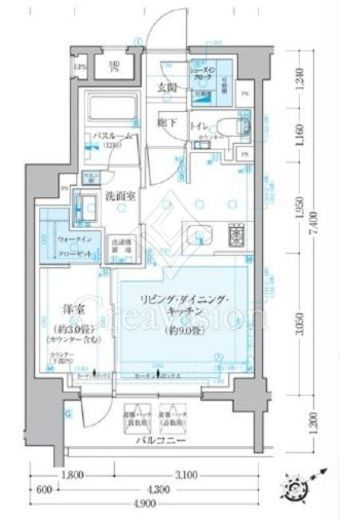 クリオラベルヴィ不動前グランクラス　303号室　間取り