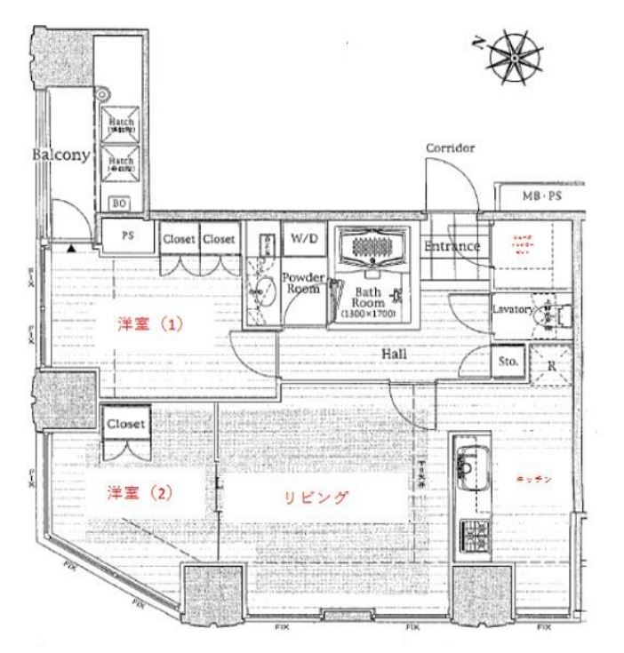 シティタワー新宿新都心　1501号室　間取り