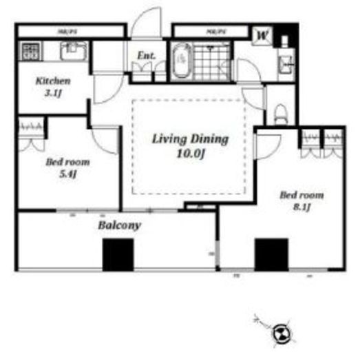 シティタワー新宿新都心　2002号室　間取り