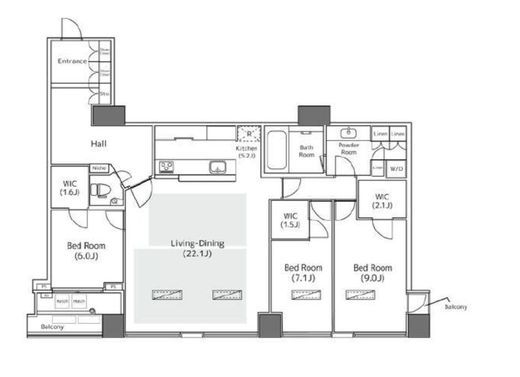 シティタワー新宿新都心　3303号室　間取り