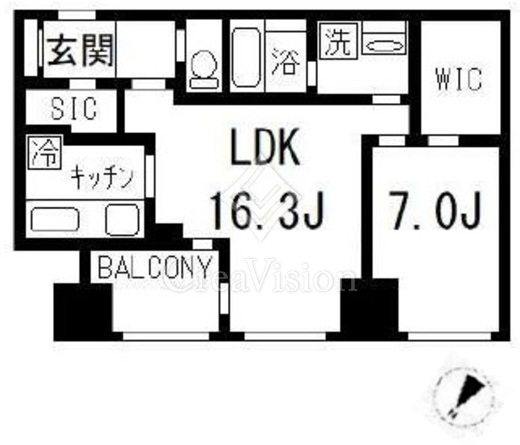 シティタワー新宿新都心　9F3号室　間取り