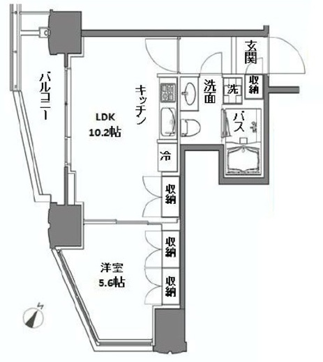 シティタワー新宿新都心　504号室　間取り
