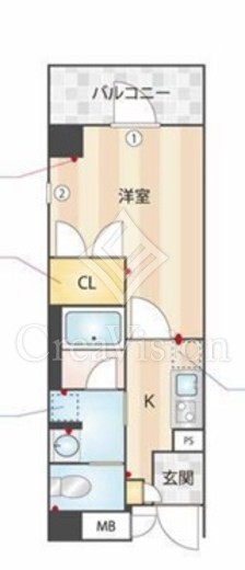 ES-Grande門前仲町　501号室　間取り