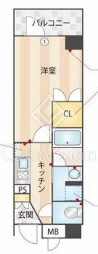 ES-Grande門前仲町　602号室　間取り
