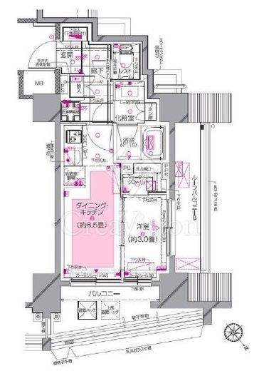 ピアース柿の木坂　602号室　間取り
