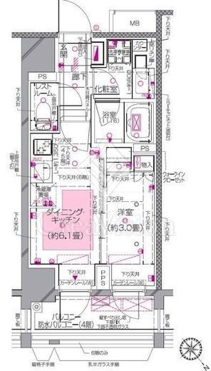 ピアース柿の木坂　604号室　間取り