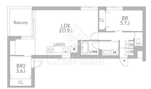 グランデュオ中野7 (GranDuo Nakano7)　204号室　間取り