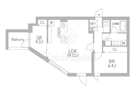 グランデュオ中野7 (GranDuo Nakano7)　302号室　間取り
