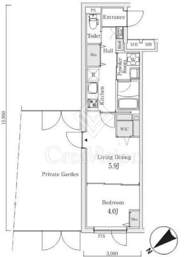 S.E.S　102号室　間取り