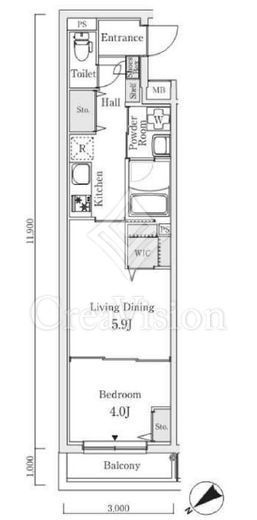 S.E.S　302号室　間取り