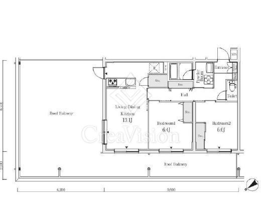 S.E.S　402号室　間取り
