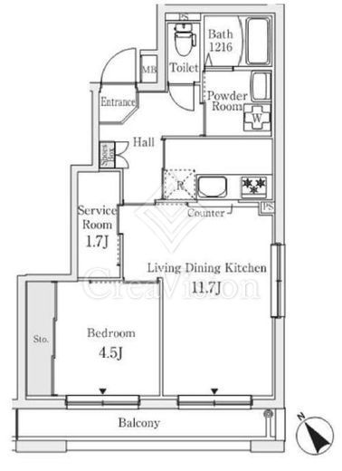 S.E.S　406号室　間取り