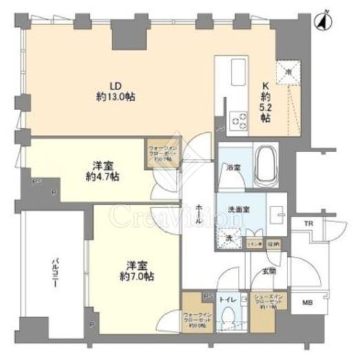 グランリビオ恵比寿　201号室　間取り