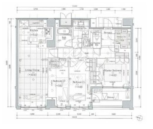 グランリビオ恵比寿　4F1号室　間取り
