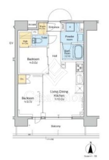 プラウドフラット西蒲田　502号室　間取り