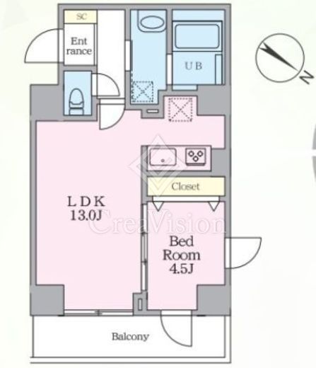Luvast Yoyogi Park　401号室　間取り