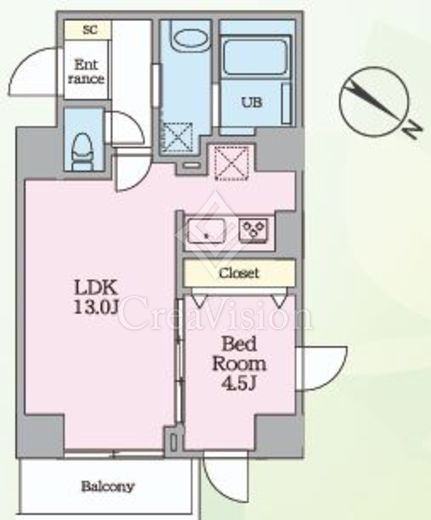 Luvast Yoyogi Park　701号室　間取り