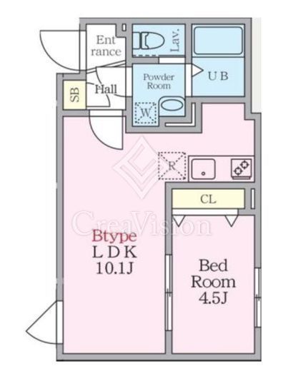 HJクラウンⅡ　102号室　間取り