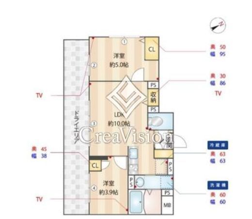 HJクラウンⅡ　301号室　間取り