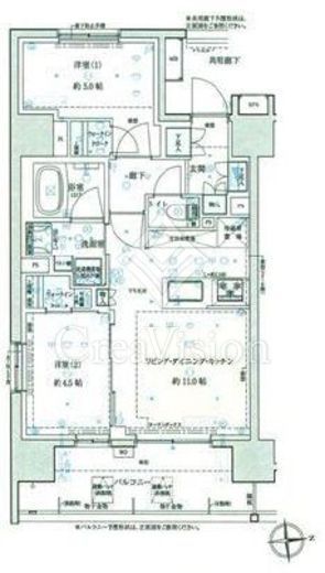 サンクレイドル浅草Ⅲ　1001号室　間取り