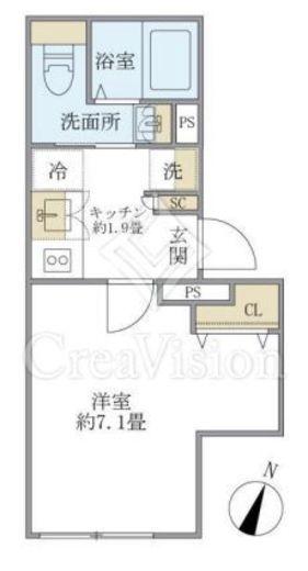 プラティーク中野坂上　201号室　間取り