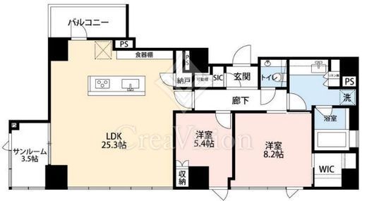 希神楽坂テラス　801号室　間取り