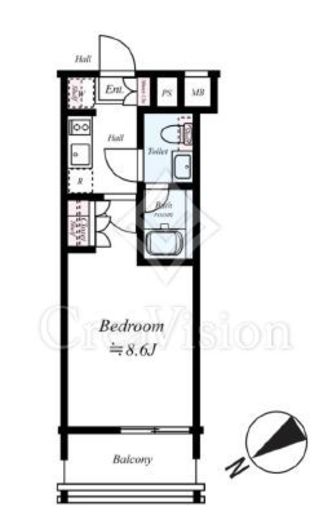 ARCOBALENO KAWASAKI (アルコバレーノ川崎)　206号室　間取り