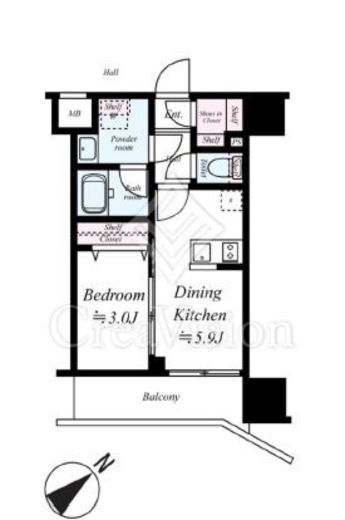ARCOBALENO KAWASAKI (アルコバレーノ川崎)　802号室　間取り