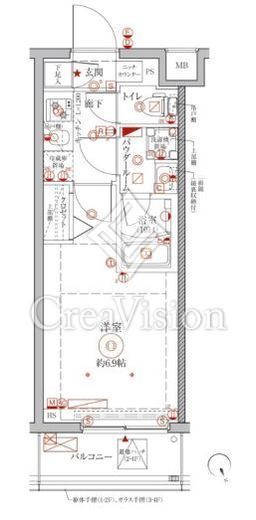 クレイシアIDZ横浜大倉山　102号室　間取り