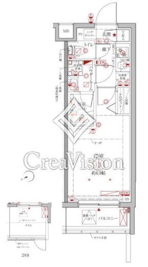 クレイシアIDZ横浜大倉山　208号室　間取り