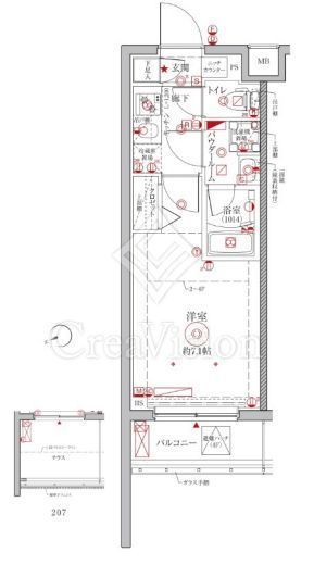 クレイシアIDZ横浜大倉山　504号室　間取り