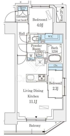 プライムブリス深川住吉　1303号室　間取り