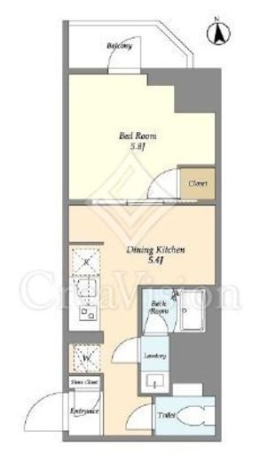 クラリティア上野稲荷町　101号室　間取り