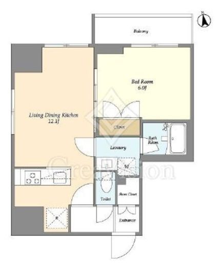 クラリティア上野稲荷町　1301号室　間取り