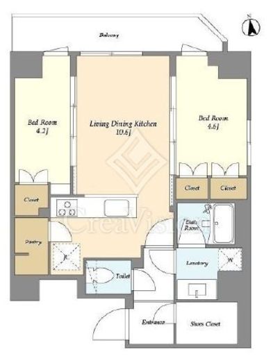 クラリティア上野稲荷町　1502号室　間取り