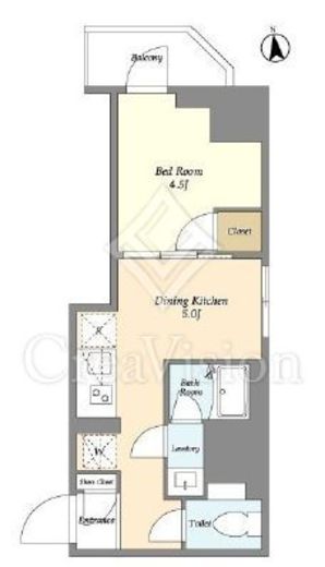 クラリティア上野稲荷町　303号室　間取り