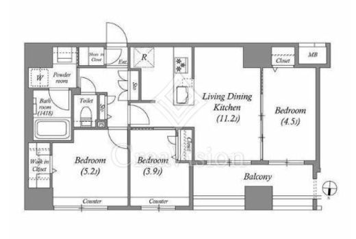 ACP Residence中野新橋　1201号室　間取り