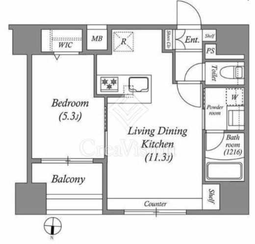 ACP Residence中野新橋　802号室　間取り