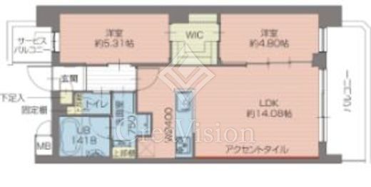 プレジオ北綾瀬ASIAN　308号室　間取り