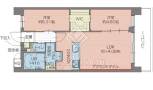プレジオ北綾瀬ASIAN　406号室　間取り