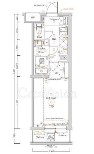 Log登戸Station side　107号室　間取り