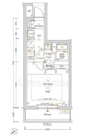 Log登戸Station side　201号室　間取り