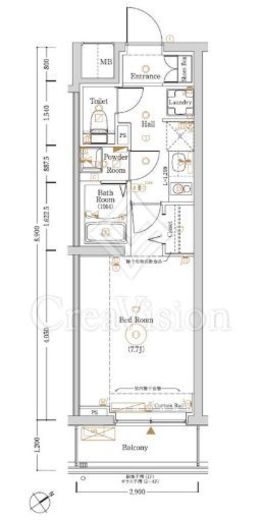 Log登戸Station side　207号室　間取り