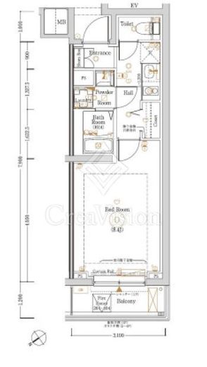 Log登戸Station side　305号室　間取り
