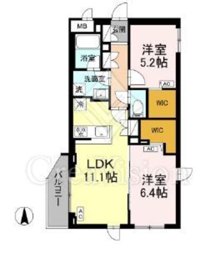 ロイジェント上板橋　106号室　間取り