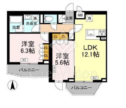 ロイジェント上板橋　207号室　間取り