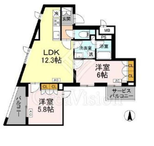 ロイジェント上板橋　406号室　間取り